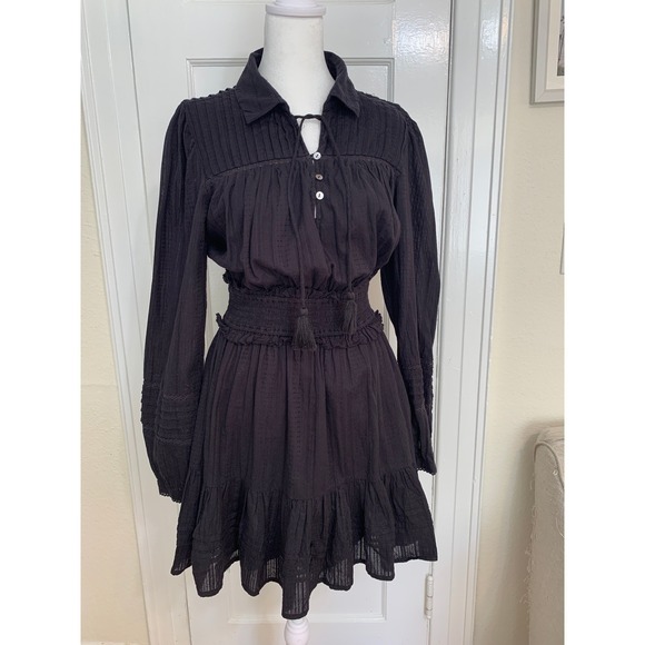 Cleobella Dresses & Skirts - Cleobella Farlow Long Sleeve Organic Cotton Black Minidress CBK Cocktails / SZ S
